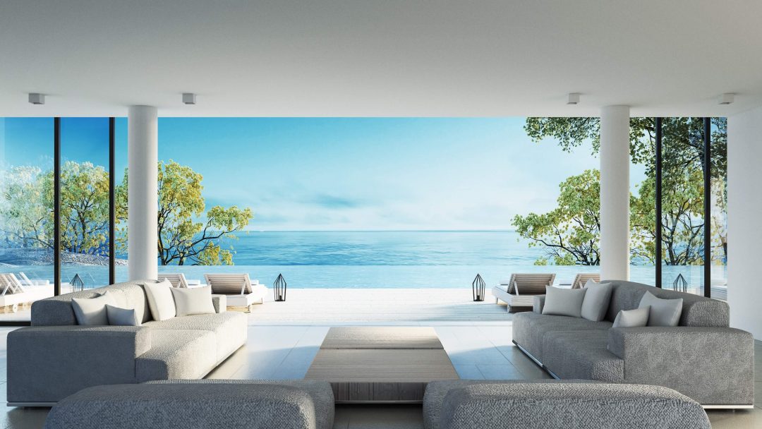 living room beach view